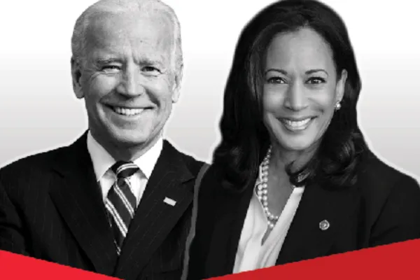 Joe Biden and Kamala Harris side by side