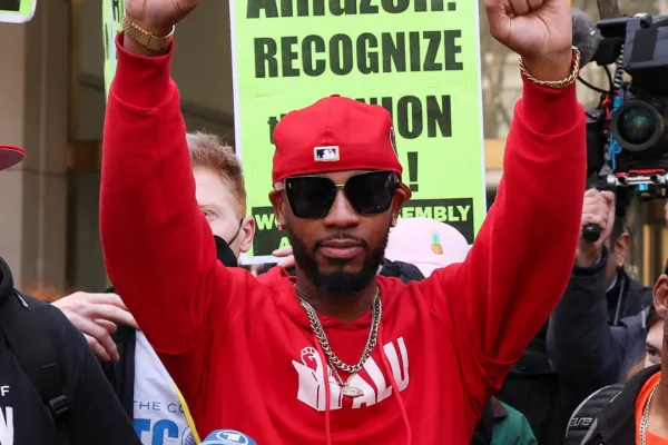 Chris Smalls at an Amazon Labor Union rally