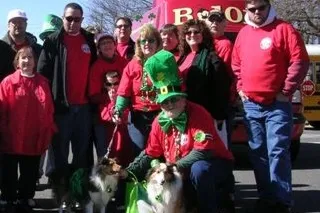 CWA members participating in a St. Patrick's Day parade. 