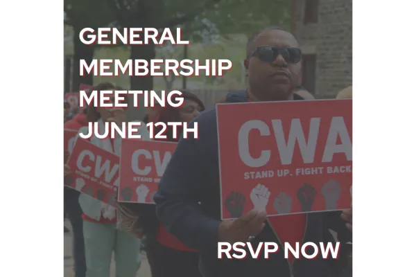 general membership meeting june 12th overlayed on image of marching members