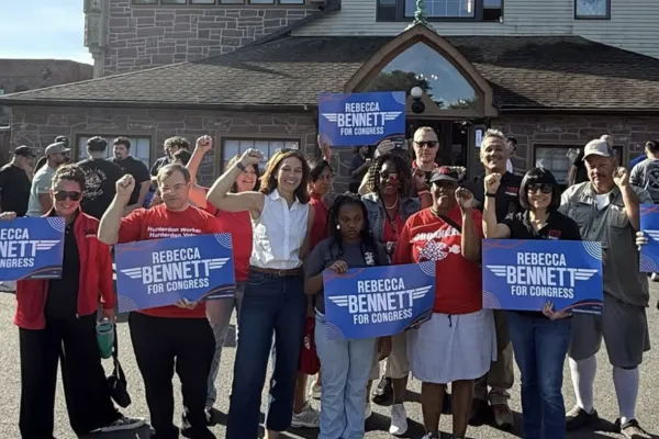 CWA 1036 members with Rebecca Bennett CD-7