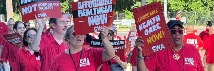 CWAers Demonstrate at SHBC Meeting