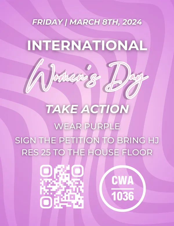 purple international women's day graphic 