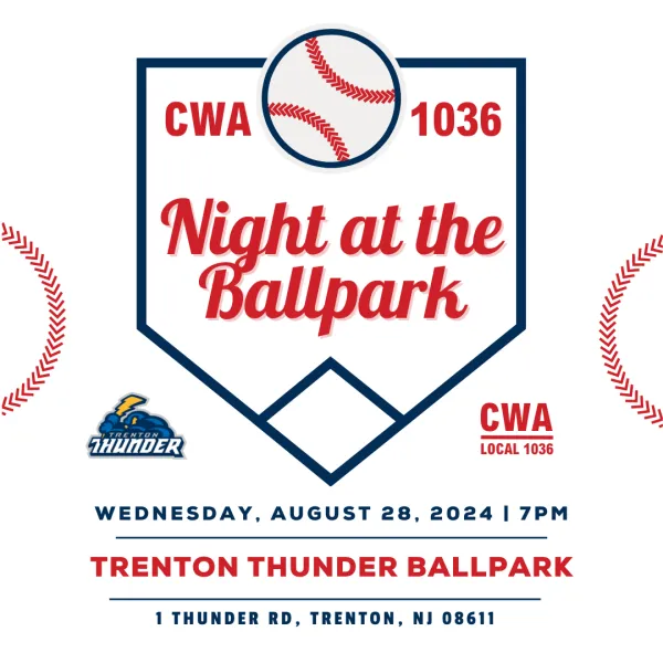 Home base graphic with text reading "night at the ballpark"
