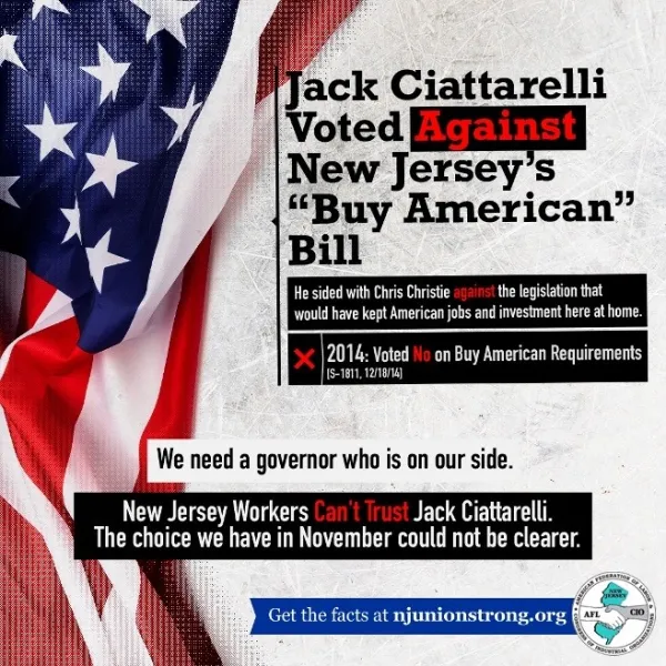 Ciattarelli Opposes Buy American