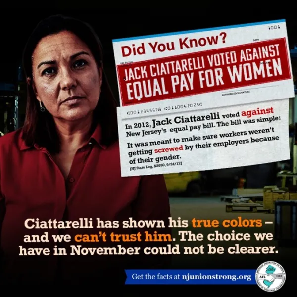 Ciattarelli Votes Against Equal Pay